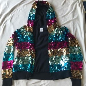 SOLD: Victoria's Secret Pink Rainbow Sequin Hoodie